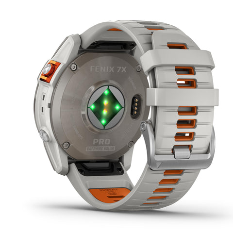 Garmin fenix 7X Pro Sapphire Solar Titanium Gray Orange band
