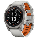 Garmin fenix 7 Pro Sapphire Solar - Titanium - Fog Gray/Ember Orange band