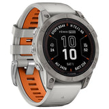 Garmin fenix 7 Pro Sapphire Solar - Titanium - Fog Gray/Ember Orange band