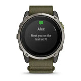 Garmin Enduro 4 Smartwatch - Titanium with dark olive ComfortFit fabric band