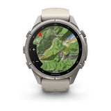 Garmin fenix 9 Pro InReach  - 43mm - Titanium with Fog Gray/Dark Sandstone Silicone Band