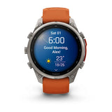 Garmin fenix 9 Pro - 47mm - Titanium with Autumn Orange/Spark Orange Silicone Band