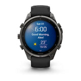 Garmin fenix 9 Pro - 47mm - Carbon Gray DLC Titanium with Black/Pebble Gray Silicone Band