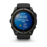 Garmin fenix 9 - 51mm - Carbon Gray DLC Titanium with Black Silicone Band