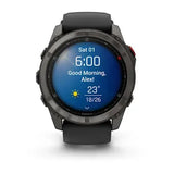 Garmin fenix 8 Pro - 51mm AMOLED Sapphire Carbon grey DLC titanium with black/pebble grey silicone band