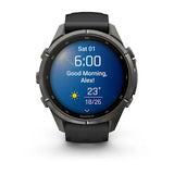 Garmin fenix 9 Pro - 43mm - Titanium with Pebble Gray Silicone Band