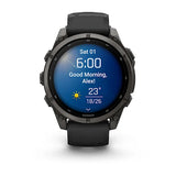 Garmin fenix 9 - 47mm - Carbon Gray DLC Titanium with Black Silicone Band