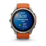 Garmin fenix 9 Pro - 51mm - Titanium with Autumn Orange/Spark Orange Silicone Band