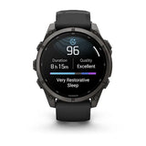 Garmin fenix 9 - 47mm - Carbon Gray DLC Titanium with Black Silicone Band