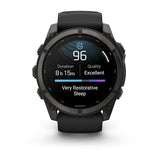 Garmin fenix 9 - 51mm - Carbon Gray DLC Titanium with Black Silicone Band