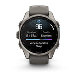Garmin fenix 9 - 43mm - Titanium with Pebble Gray Silicone Band