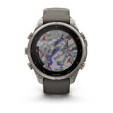 Garmin fenix 9 Pro Solar InReach  - 47mm - Titanium with Pebble Gray Silicone Ban