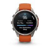 Garmin fenix 9 Pro InReach  - 47mm - Titanium with Autumn Orange/Spark Orange Silicone Band