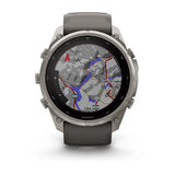 Garmin fenix 9 Pro Solar InReach -  51mm - Titanium with Pebble Gray Silicone Band