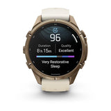 Garmin fenix 9 Pro- 43mm - Autumn Gold Titanium with Cream/French Gray Silicone Band