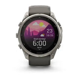 Garmin fenix 9 Pro Solar - 51mm - Titanium with Pebble Gray Silicone Band