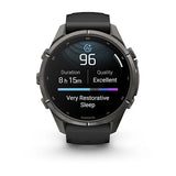 Garmin fenix 9 Pro - 43mm - Titanium with Pebble Gray Silicone Band