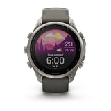 Garmin fenix 9 Pro Solar - 47mm - Titanium with Pebble Gray Silicone Band