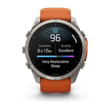 Garmin fenix 9 Pro - 51mm - Titanium with Autumn Orange/Spark Orange Silicone Band