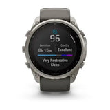 Garmin fenix 9 Pro Solar - 51mm - Titanium with Pebble Gray Silicone Band