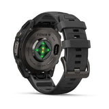 Garmin fenix 9 - 47mm - Carbon Gray DLC Titanium with Black Silicone Band