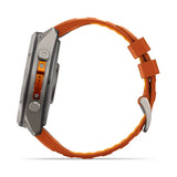 Garmin fenix 9 Pro InReach  -  51mm - Titanium with Autumn Orange/Spark Orange Silicone Band