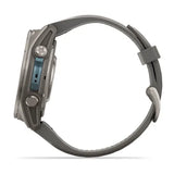 Garmin fenix 9 - 43mm - Titanium with Pebble Gray Silicone Band