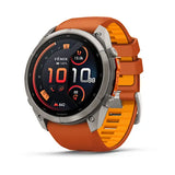 Garmin fenix 9 Pro InReach  -  51mm - Titanium with Autumn Orange/Spark Orange Silicone Band