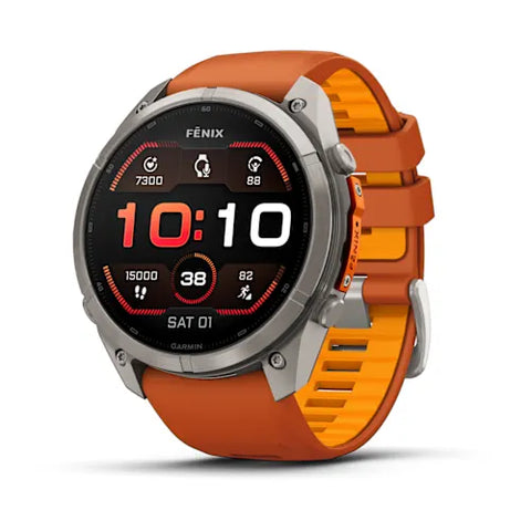 Garmin fenix 9 Pro - 51mm - Titanium with Autumn Orange/Spark Orange Silicone Band