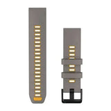 Garmin QuickFit 22 - Silver Gray/Yellow Flare Silicone Band