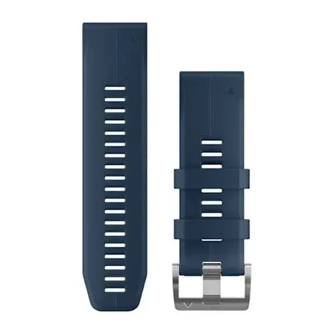 Garmin QuickFit 26 - Captain blue Silicone Band with Silver stainless steel hardware