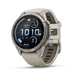 Garmin fenix 9 Pro InReach  - 43mm - Titanium with Fog Gray/Dark Sandstone Silicone Band