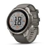 Garmin fenix 9 Pro Solar - 47mm - Titanium with Pebble Gray Silicone Band