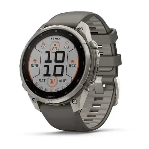Garmin fenix 9 Pro Solar - 47mm - Titanium with Pebble Gray Silicone Band