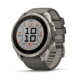 Garmin fenix 9 Pro Solar - 51mm - Titanium with Pebble Gray Silicone Band