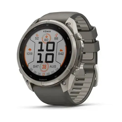 Garmin fenix 9 Pro Solar - 51mm - Titanium with Pebble Gray Silicone Band