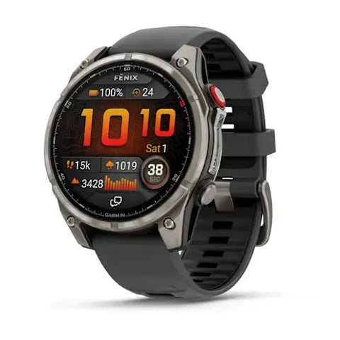 Garmin fenix 8 Pro - 47mm AMOLED Sapphire Titanium with Graphite/black silicone band