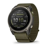 Garmin Enduro 4 Smartwatch - Titanium with dark olive ComfortFit fabric band
