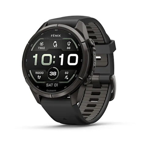 Garmin fenix 9 Pro - 43mm - Titanium with Pebble Gray Silicone Band