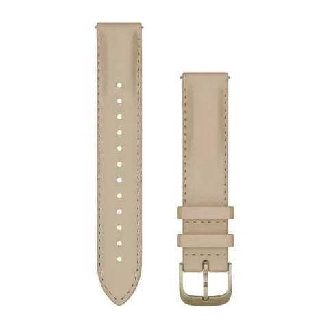 Garmin Quick Release 18mm - Light sand leather with cream gold hardware