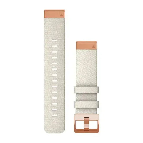 Garmin QuickFit 20 - Cream heathered nylon with rose gold hardware Band