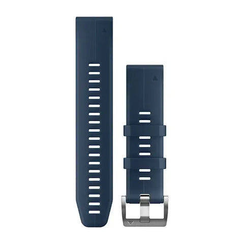 Garmin QuickFit 22 - Captain blue Silicone Band with Silver stainless steel hardware