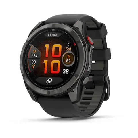 Garmin fenix 8 Pro - 51mm AMOLED Sapphire Carbon grey DLC titanium with black/pebble grey silicone band