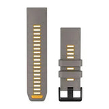 Garmin QuickFit 26 - Silver Gray/Yellow Flare Silicone Band