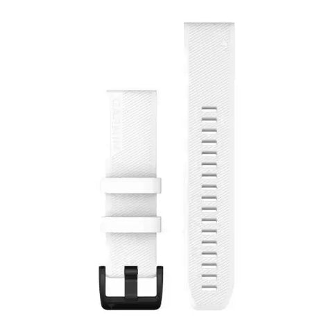 Garmin QuickFit 22 - White Silicone Band with black stainless steel hardware