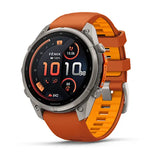 Garmin fenix 9 Pro InReach  - 47mm - Titanium with Autumn Orange/Spark Orange Silicone Band