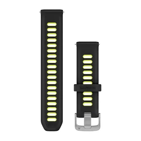 Garmin Quick Release 20mm Silicone Band - Black/Amp yellow silicone