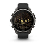 Garmin fenix 9 Pro InReach  - 47mm - Carbon Gray DLC Titanium with Black/Pebble Gray Silicone Band
