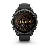 Garmin fenix 9 - 47mm - Carbon Gray DLC Titanium with Black Silicone Band