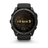 Garmin fenix 9 - 51mm - Carbon Gray DLC Titanium with Black Silicone Band